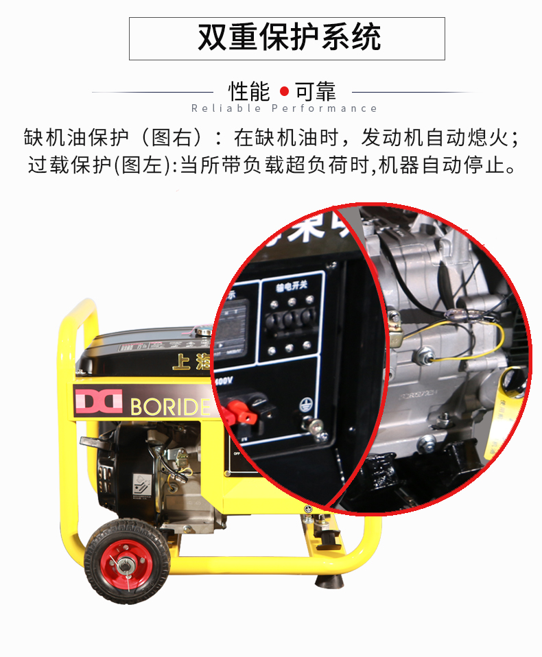 單相2kW小型汽油發電機組特點